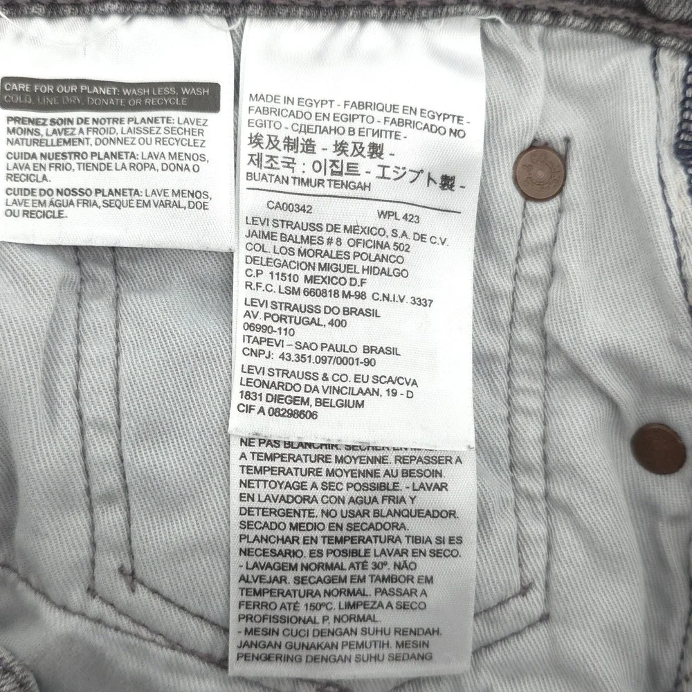 Levi's Mens Jeans 512 Slim‎ Taper 33x32 Gray Stretch Denim Streetwear